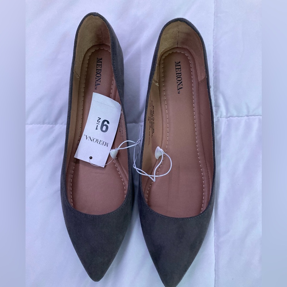 Merona Women's Gray Pointed Toe Flats Size 9.5 (NWT) - Picture 4 of 6